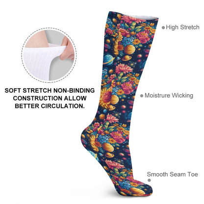 12 Galaxy / Outer Space Designs, 15.5 Inch Tube Socks