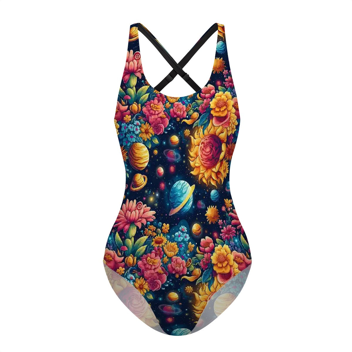 12 Awe Inspiring Outer Space Designs, Cross-Back One Piece Swimsuit