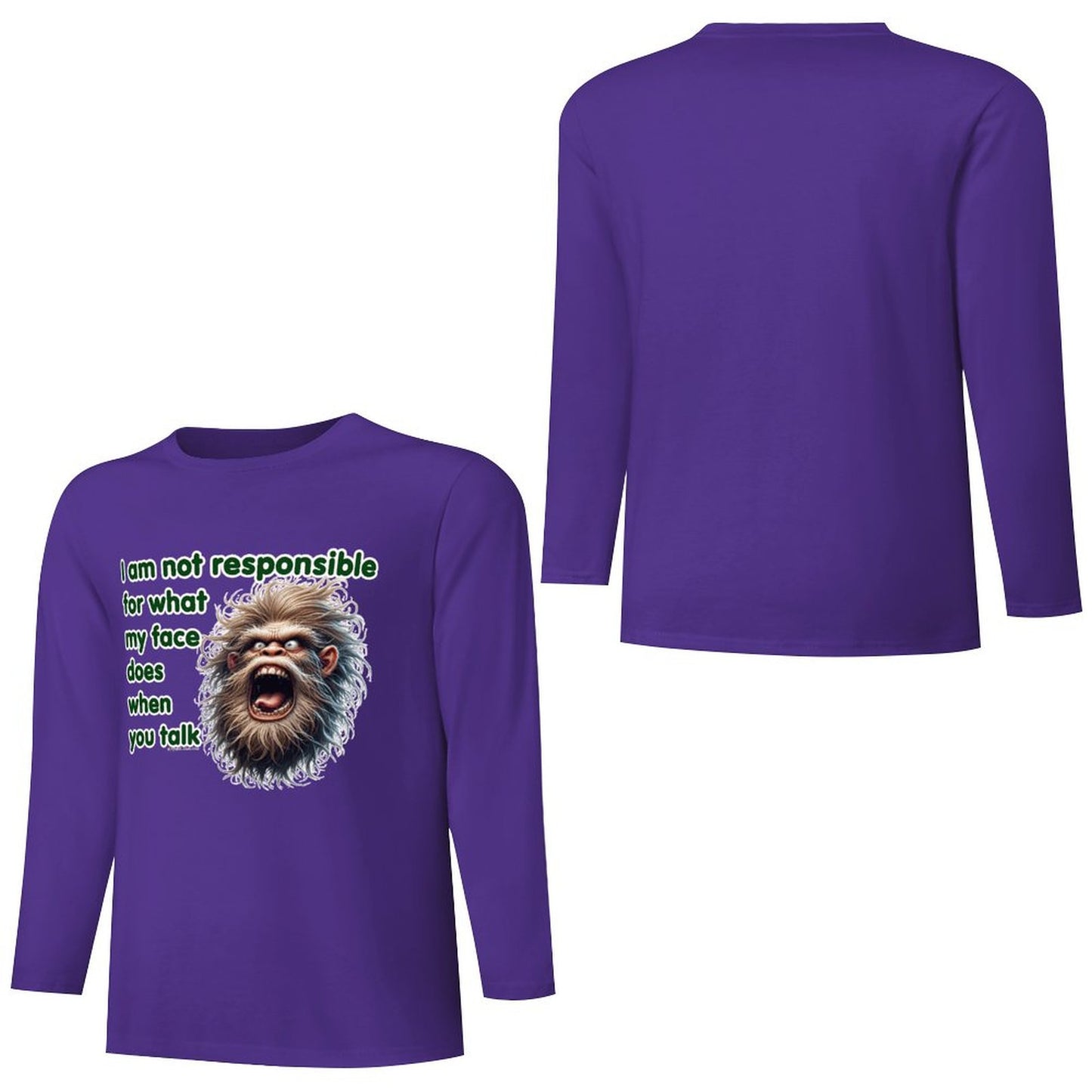 Bigfoot / Sasquatch "I am not responsible...", Cotton Unisex Long Sleeve T-shirt