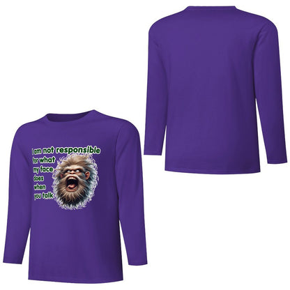 Bigfoot / Sasquatch "I am not responsible...", Cotton Unisex Long Sleeve T-shirt
