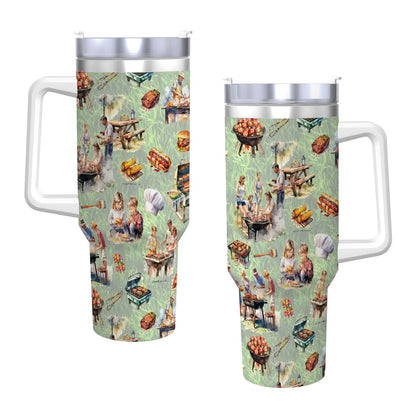 Awesome Designs, 40 oz Travel Coffee Mug with a Straw