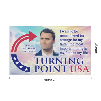 Charlie Kirk Three Layer Outdoor Double Sided Flag, 3’ x 5’