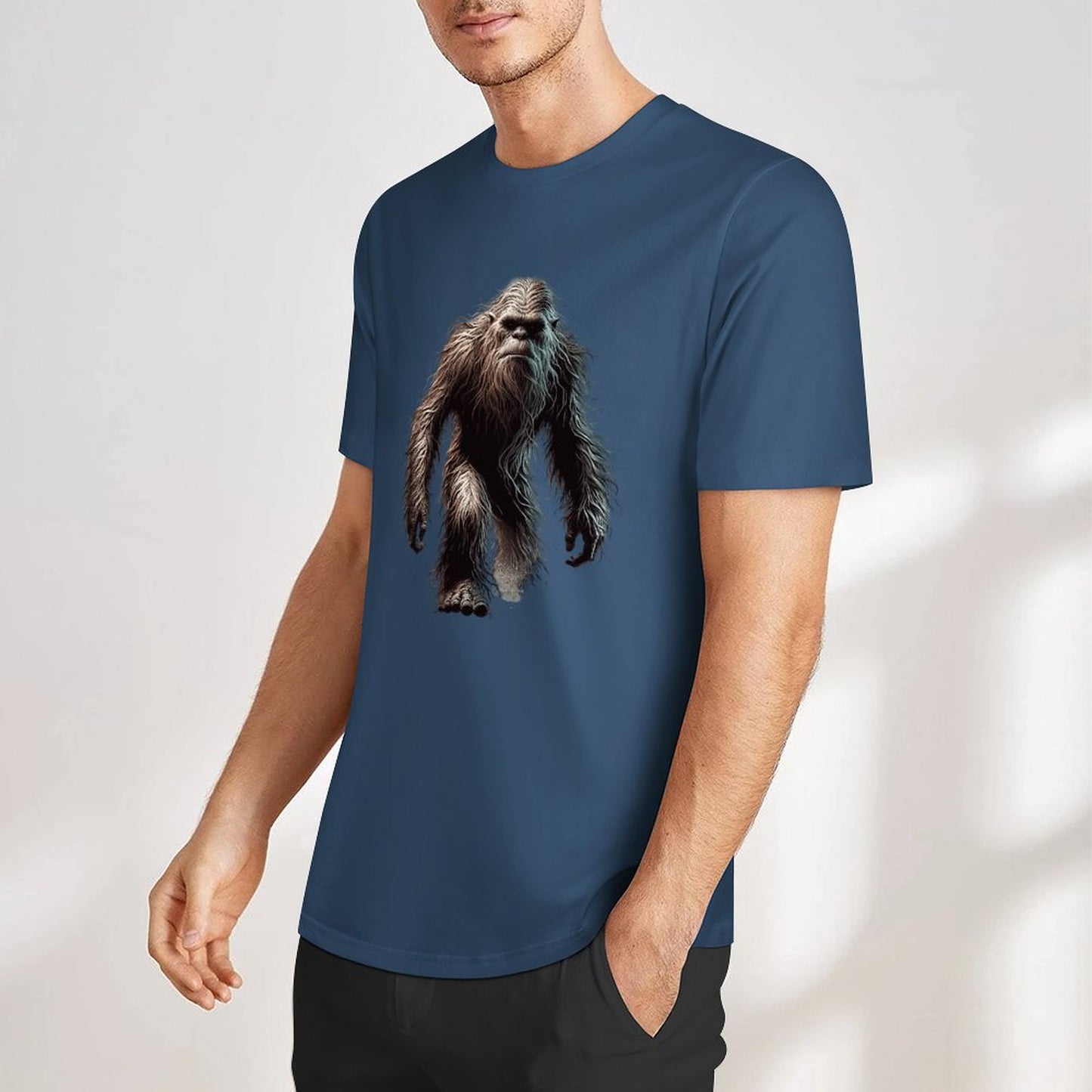 Bigfoot - Sasquatch Walking Short Sleeve Cotton T-Shirt