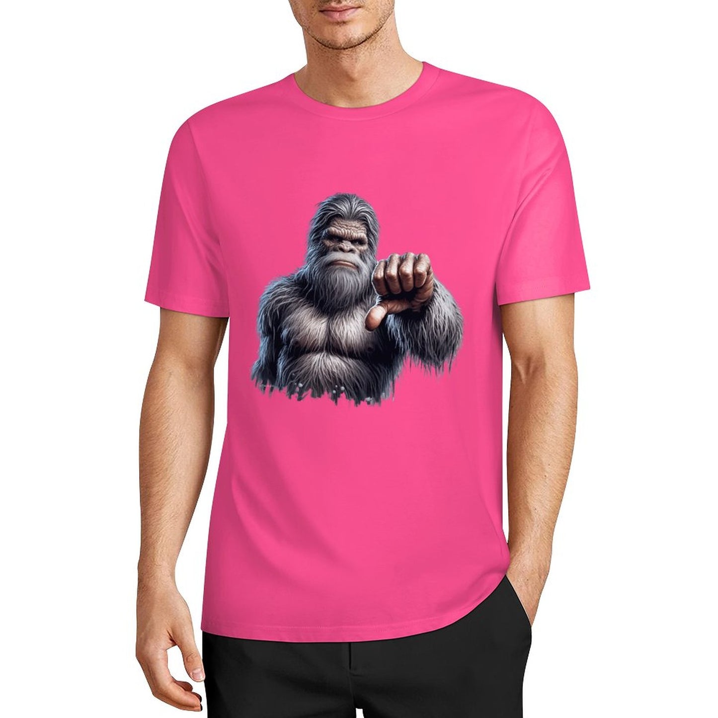 Bigfoot - Sasquatch Thumbs Down Short Sleeve Cotton T-Shirt