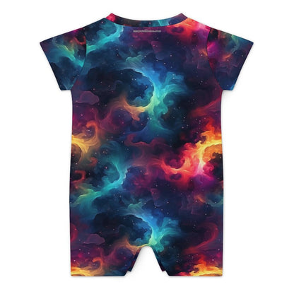 12 Galaxy, Outer Space Designs, Faux Cotton Short Sleeve Baby Bodysuit Romper