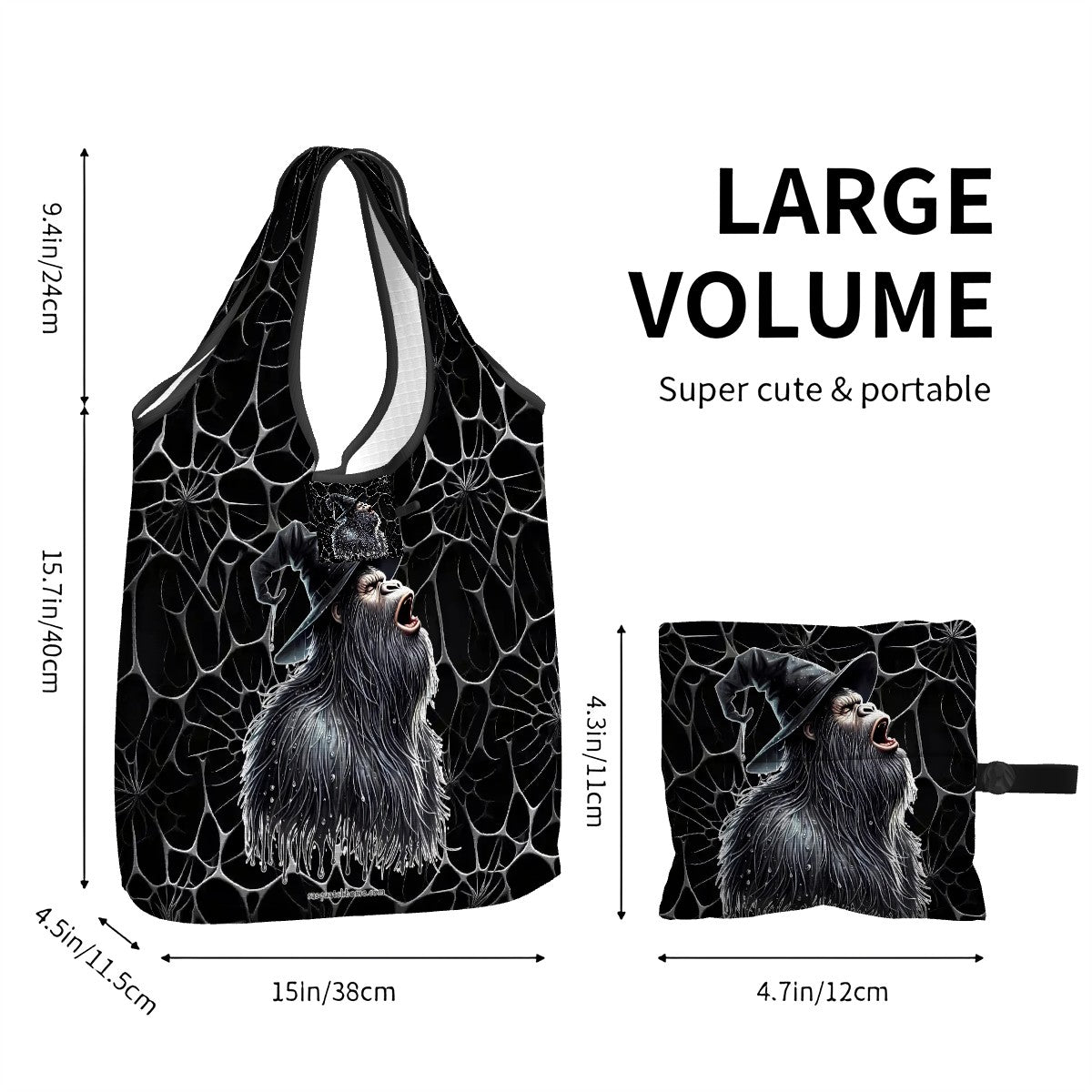 Bigfoot / Sasquatch Halloween Bag, Reusable Folding Bag