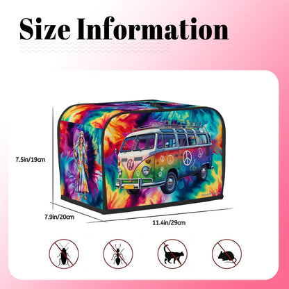 Hippie Couple on Tie Dye, 2 Slice Toaster Cover