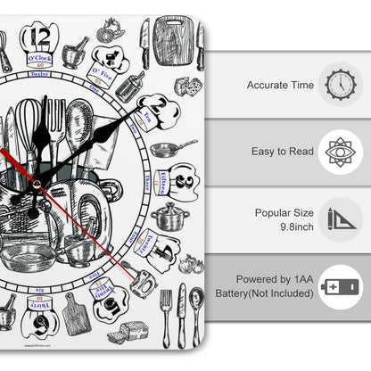 Cooking Square Wall Clock