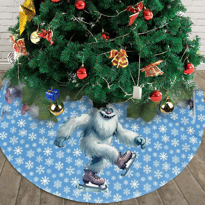 Cute Yeti Design, Plush Christmas Tree Skirt – 3 Sizes