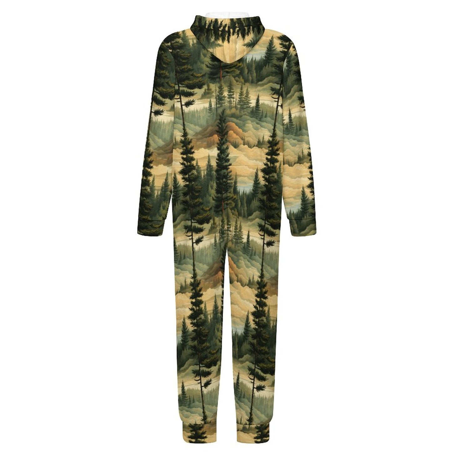 Sasquatch in Woods, Youth Flannel Footless Zip up Pajama Jumpsuit