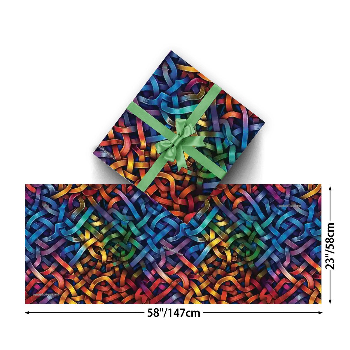 Psychedelic Design, 3 Pack Gift Wrapping Paper Sheets