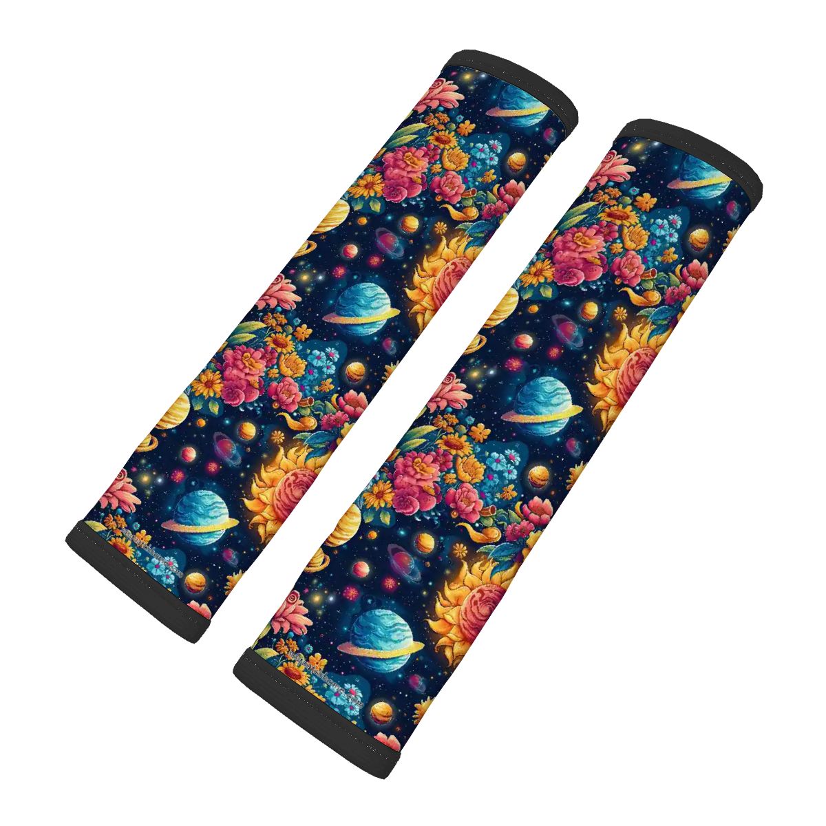 12 Galaxy / Outer Space Designs, Seat Belt Cover Pad For Adults 2 Pcs