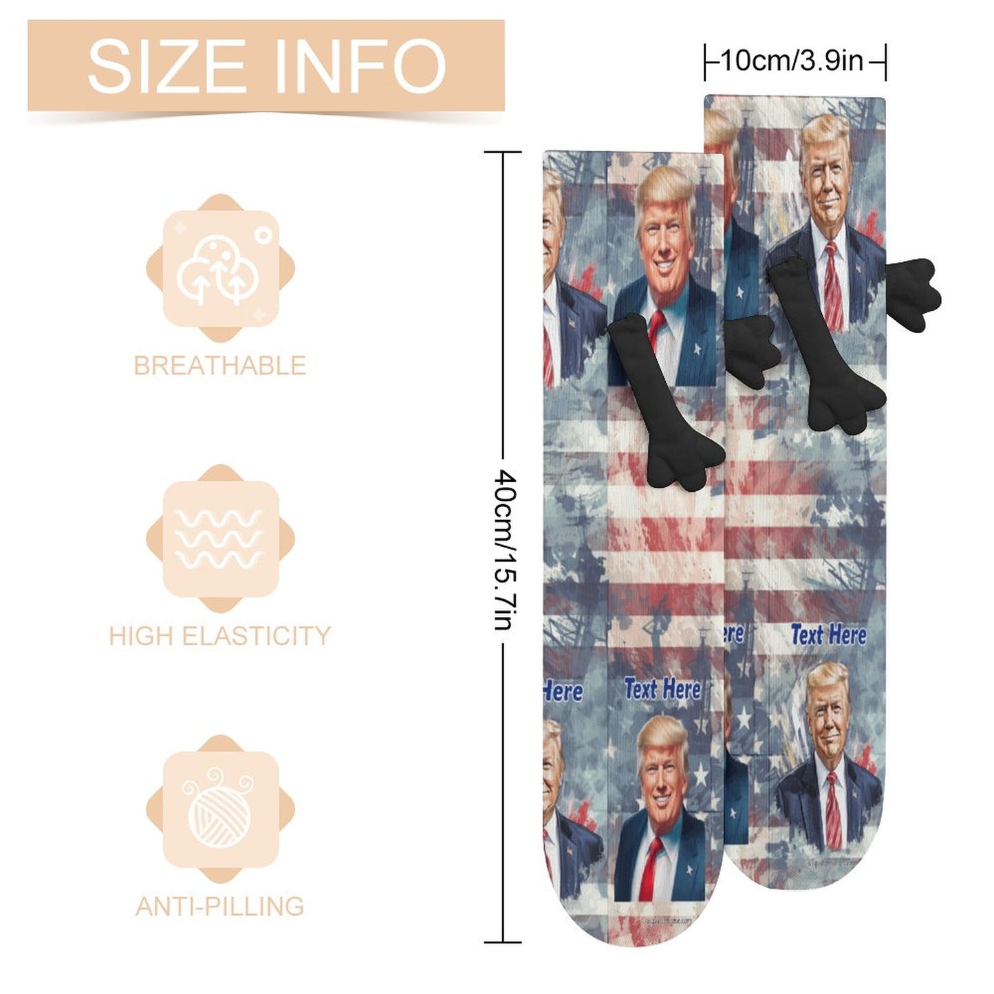 Donald Trump Magnetic Holding Hands Funny Socks – PERSONALIZE FREE
