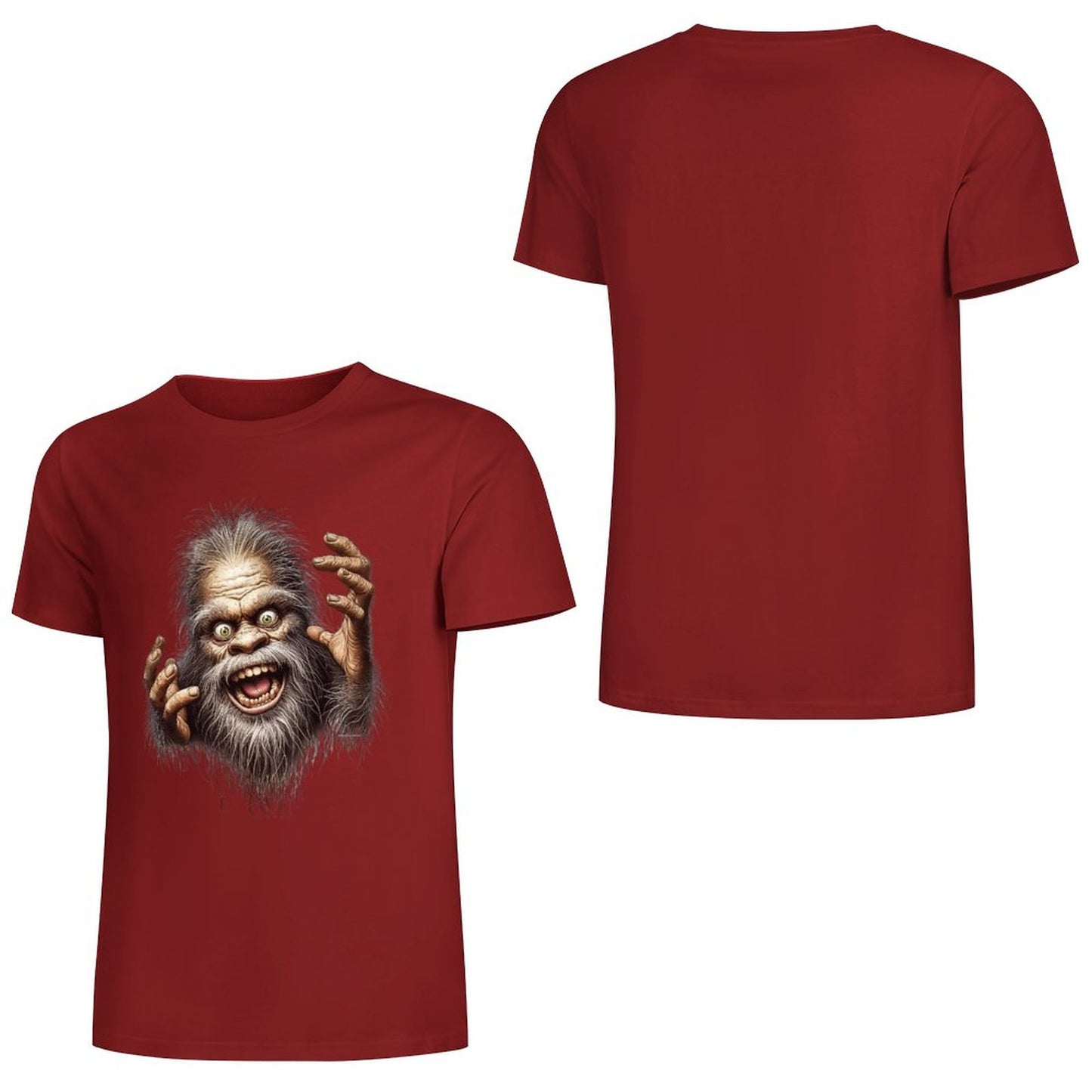 Bigfoot - Sasquatch Crazy Hands Short Sleeve Cotton T-Shirt