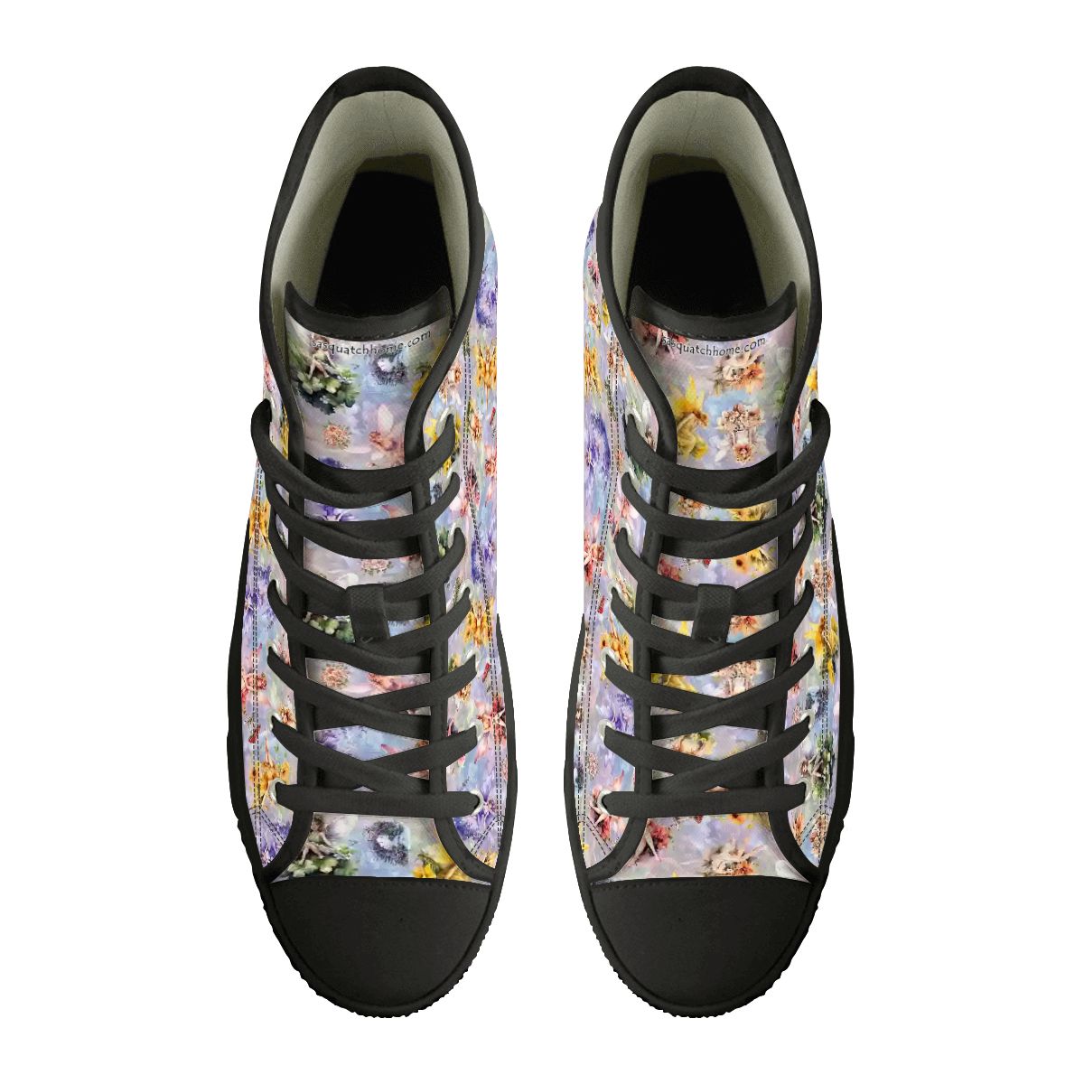 6 Fairy Designs, Women's High Top Canvas Shoes