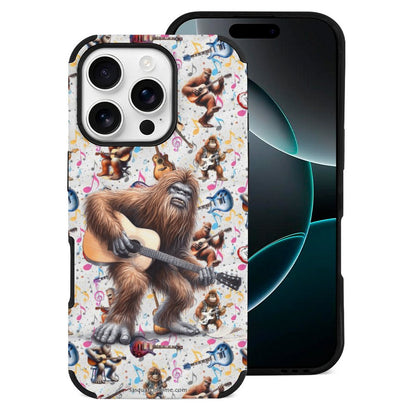 Bigfoot / Sasquatch Playing Guitar, Microfiber iPhone 16 Cases