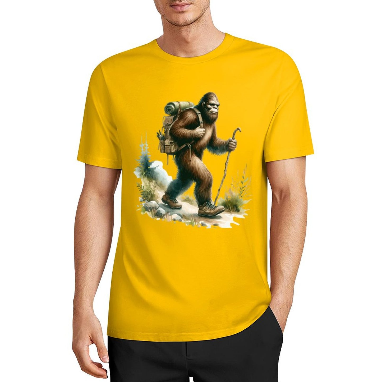 Bigfoot - Sasquatch Hiking Short Sleeve Cotton T-Shirt