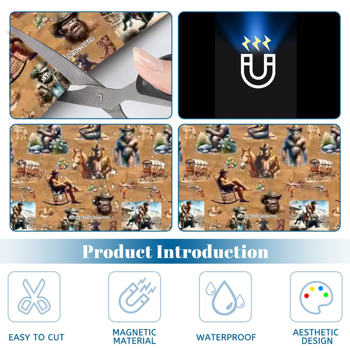 Bigfoot / Sasquatch Themed School Locker, Magnetic Wallpaper 2 pcs