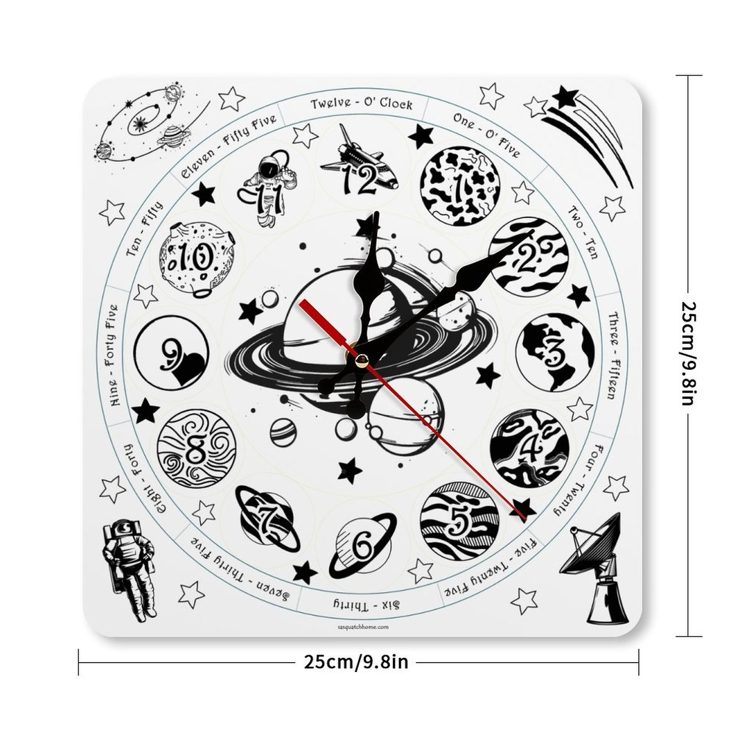 Solar System Square Wall Clock