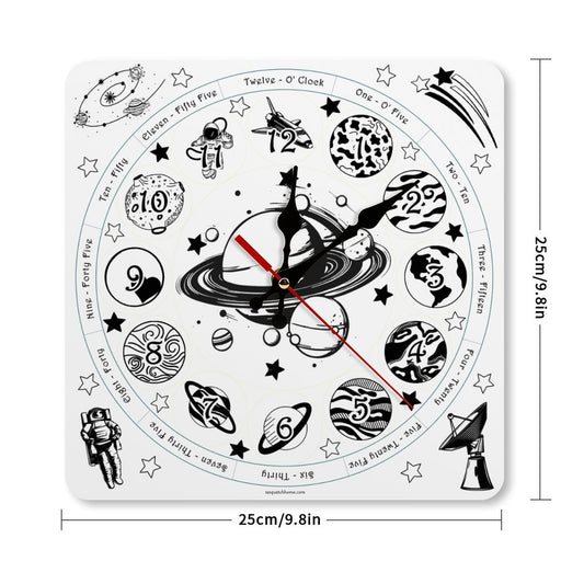 Solar System Square Wall Clock