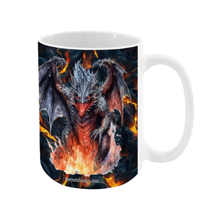 Fire Dragon, Large 15 Ounce Colorful Mugs – Made In USA