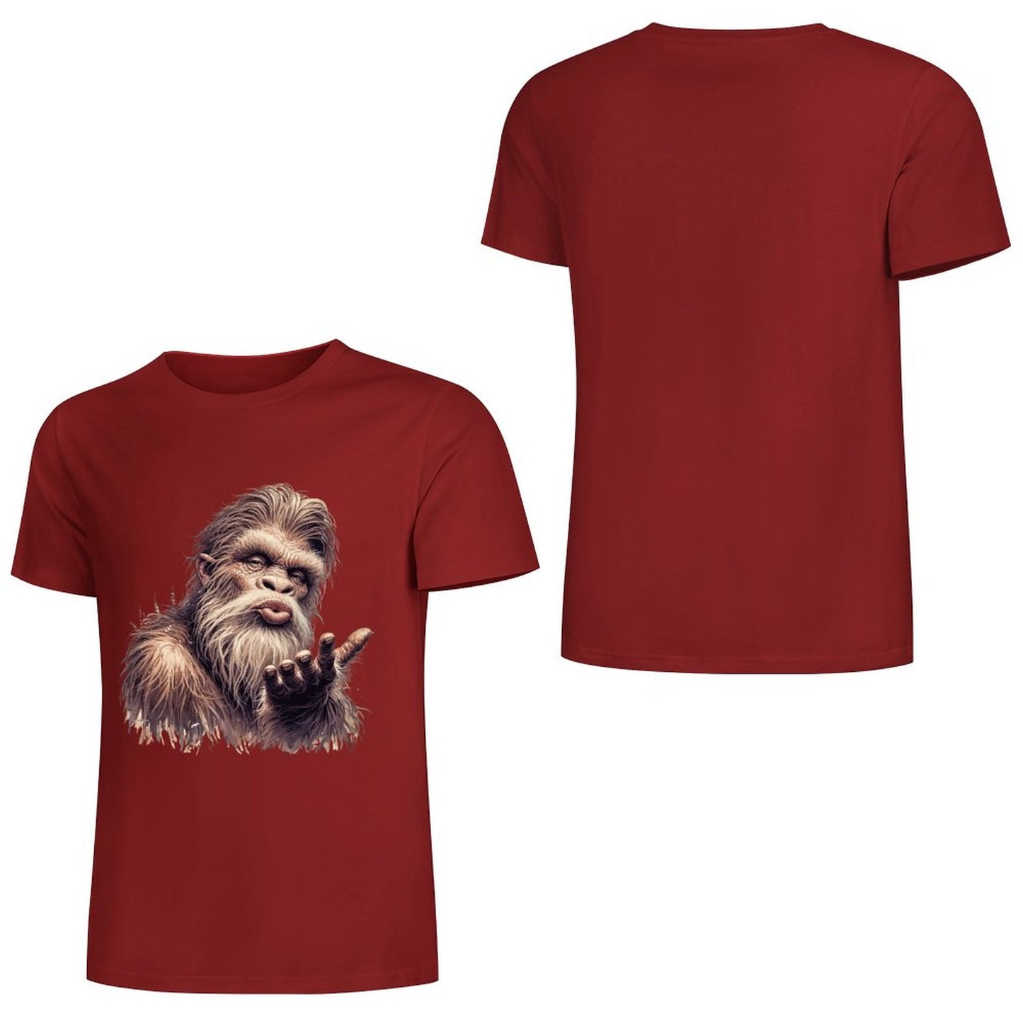 Bigfoot - Sasquatch Blowing Kiss Short Sleeve Cotton T-Shirt