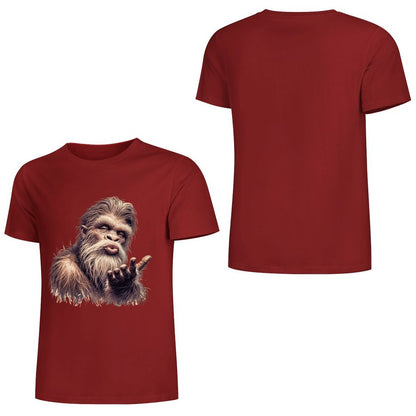 Bigfoot - Sasquatch Blowing Kiss Short Sleeve Cotton T-Shirt