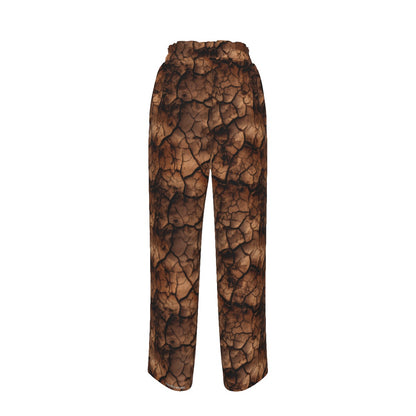Bigfoot / Sasquatch Blowing Kiss, Women’s Faux Silk Wide-Leg Pants
