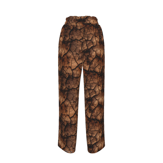 Bigfoot / Sasquatch Blowing Kiss, Women’s Faux Silk Wide-Leg Pants