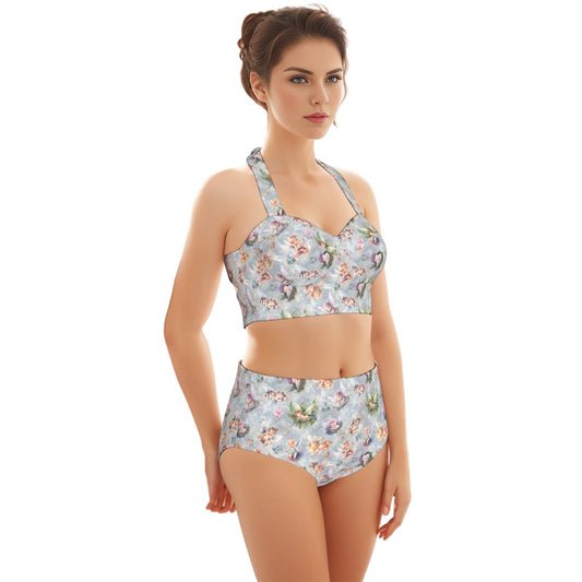 6 Fairy Designs, Women’s Bikini Halter Swimsuit, Two Piece Set