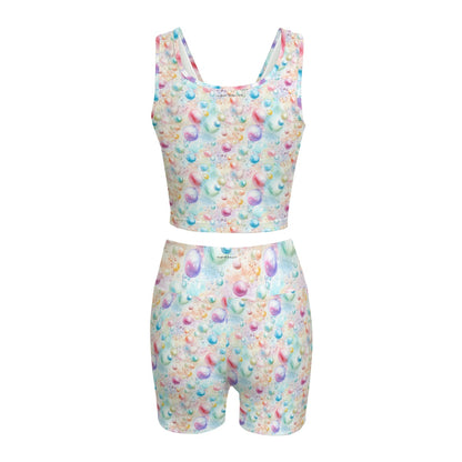 Fairy on Bubbles, Women’s 2 Piece Yoga Short Set