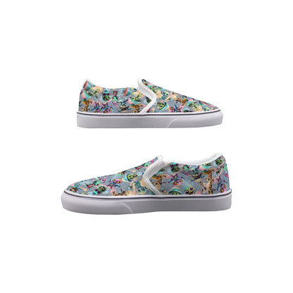 6 Alien Designs, Kids Slip On Canvas Sneakers, Slip On Shoes, No Touch Shoes