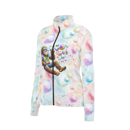 Bigfoot / Sasquatch Blowing Bubbles, Women’s Long Sleeve Thumbhole Jacket