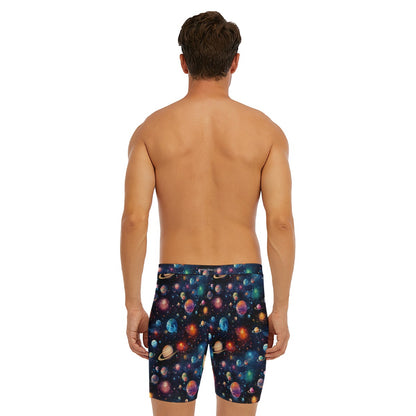 12 Galaxy, Outer Space Men’s Long Boxer Briefs
