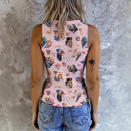 10 Designs, Trump, Women's Button Vest