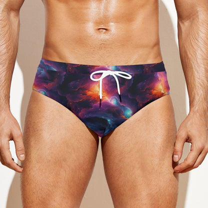 12 Outer Space Designs, Men's Drawstring Swim Briefs