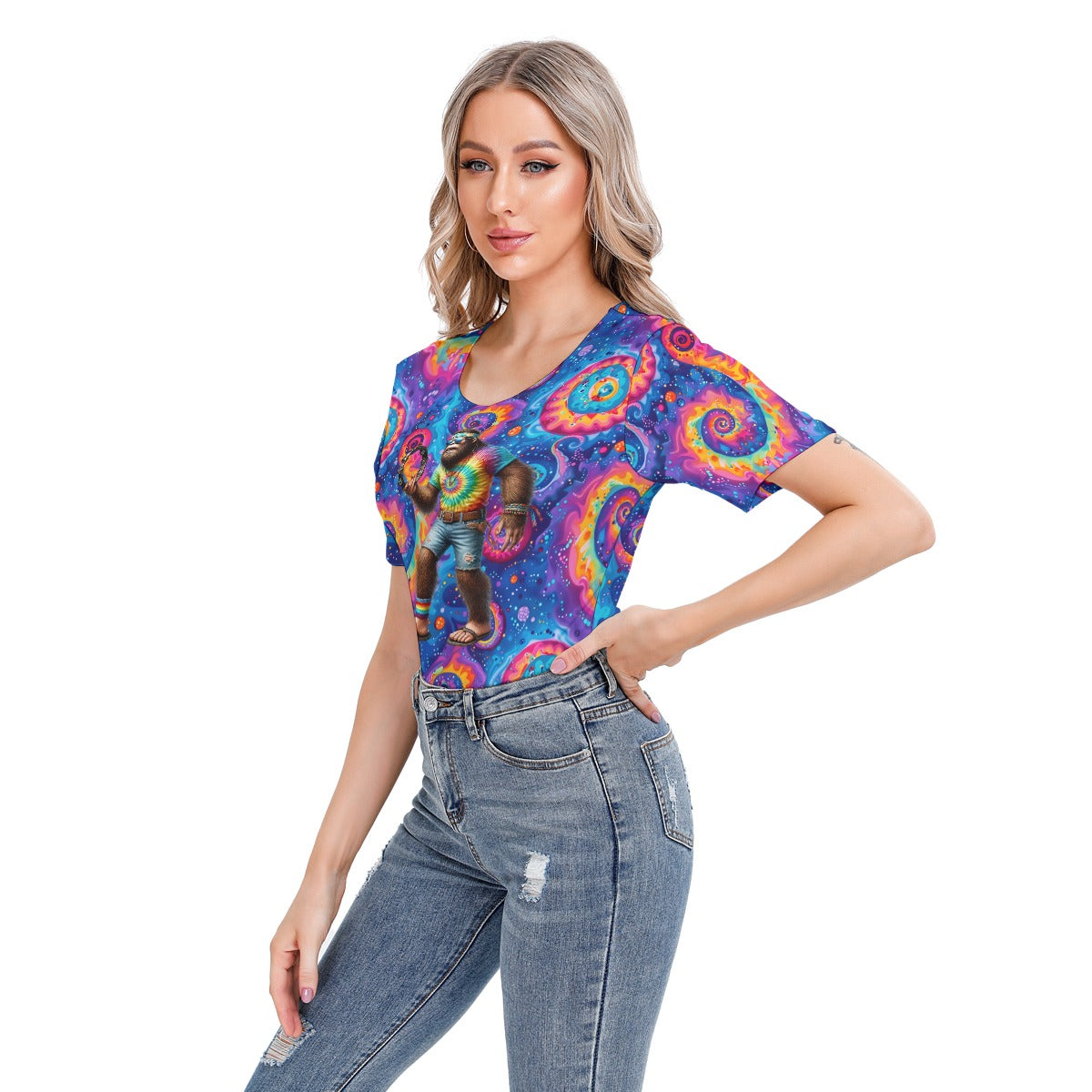 Hippie Bigfoot / Sasquatch, Women’s Short Sleeve Body Suits