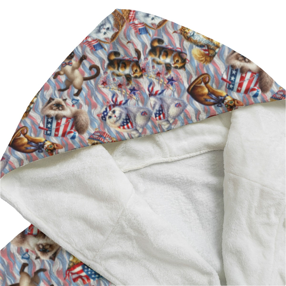 8 Patriot Designs, Flannel Hooded bathrobe