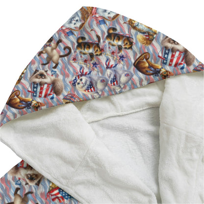 8 Patriot Designs, Flannel Hooded bathrobe