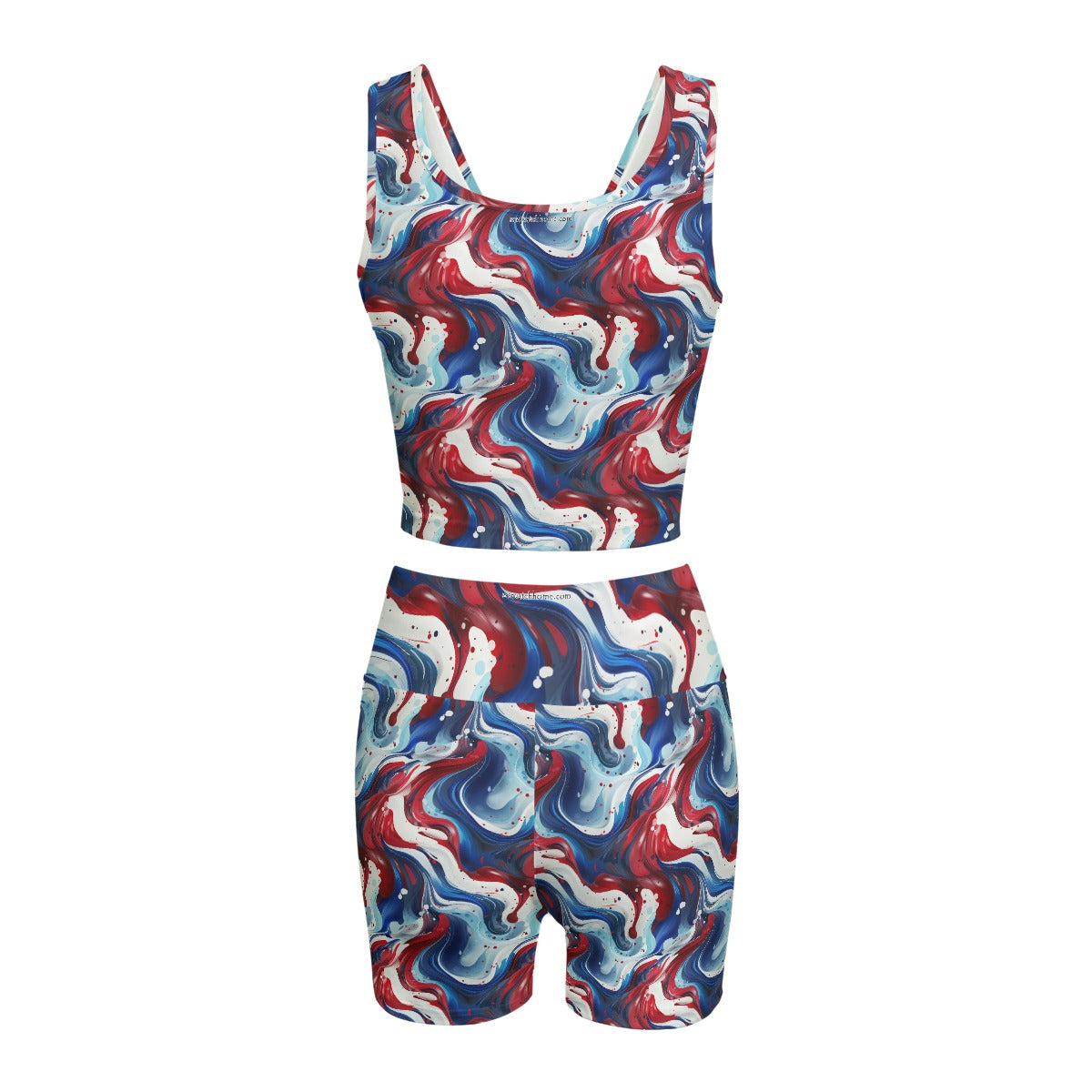 Patriotic Puppy, Women’s 2 Piece Yoga Short Set