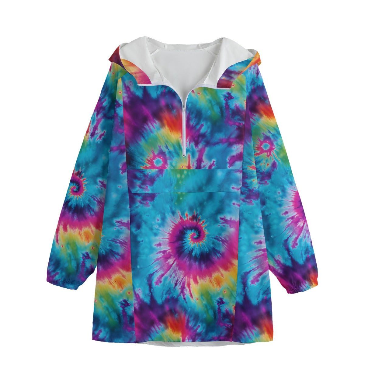 10 Tie Dye Designs, Adult Windbreaker Long Jacket