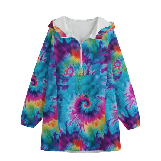10 Tie Dye Designs, Adult Windbreaker Long Jacket