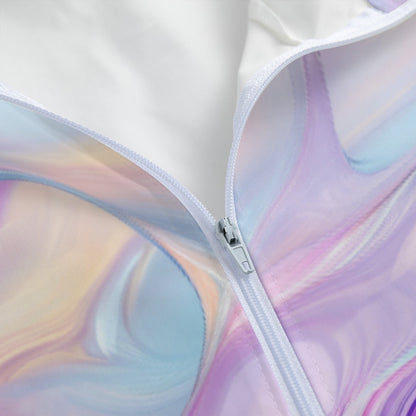 Fairy on Pastel, Adult Windbreaker Long Jacket