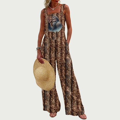 Bigfoot / Sasquatch OK Sign, Women’s Wide Leg Jumpsuit