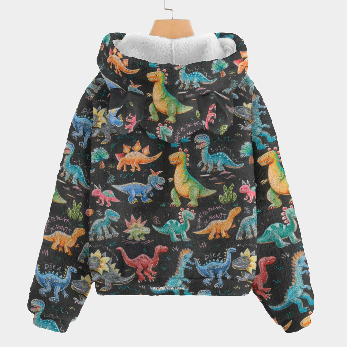 Child Art Dinosaurs, Kid’s Borg Fleece Sweatshirt With Ears