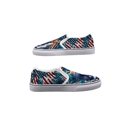 Donald & Melania Trump Kids Slip On Canvas Sneakers, Slip On Shoes, No Touch Shoes