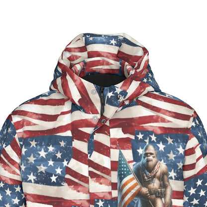 Bigfoot / Sasquatch Patriot, Long Down Jacket / Coat