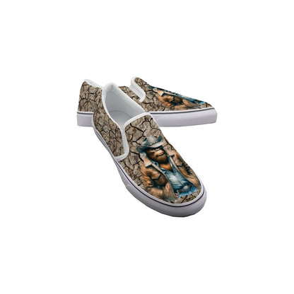 Cowboy Bigfoot, Sasquatch Kids Slip On Canvas Sneakers, Slip On Shoes, No Touch Shoes