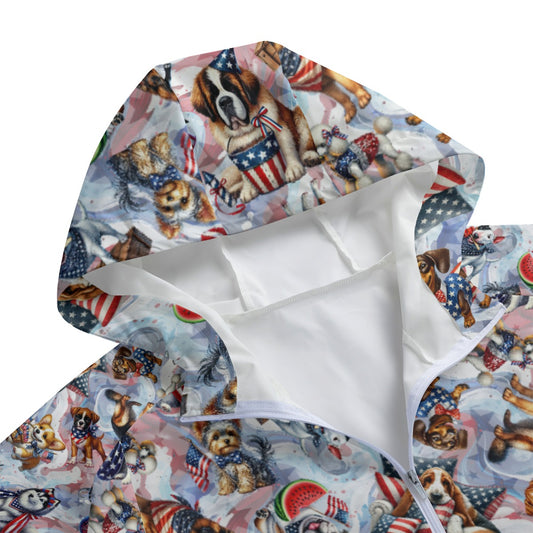 8 Patriotic Designs, Adult Windbreaker Long Jacket