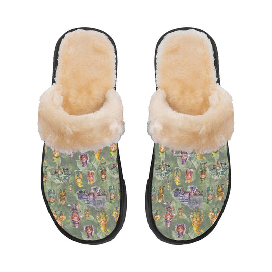 10 Misc Designs, Men’s Plush, Fuzzy Slippers